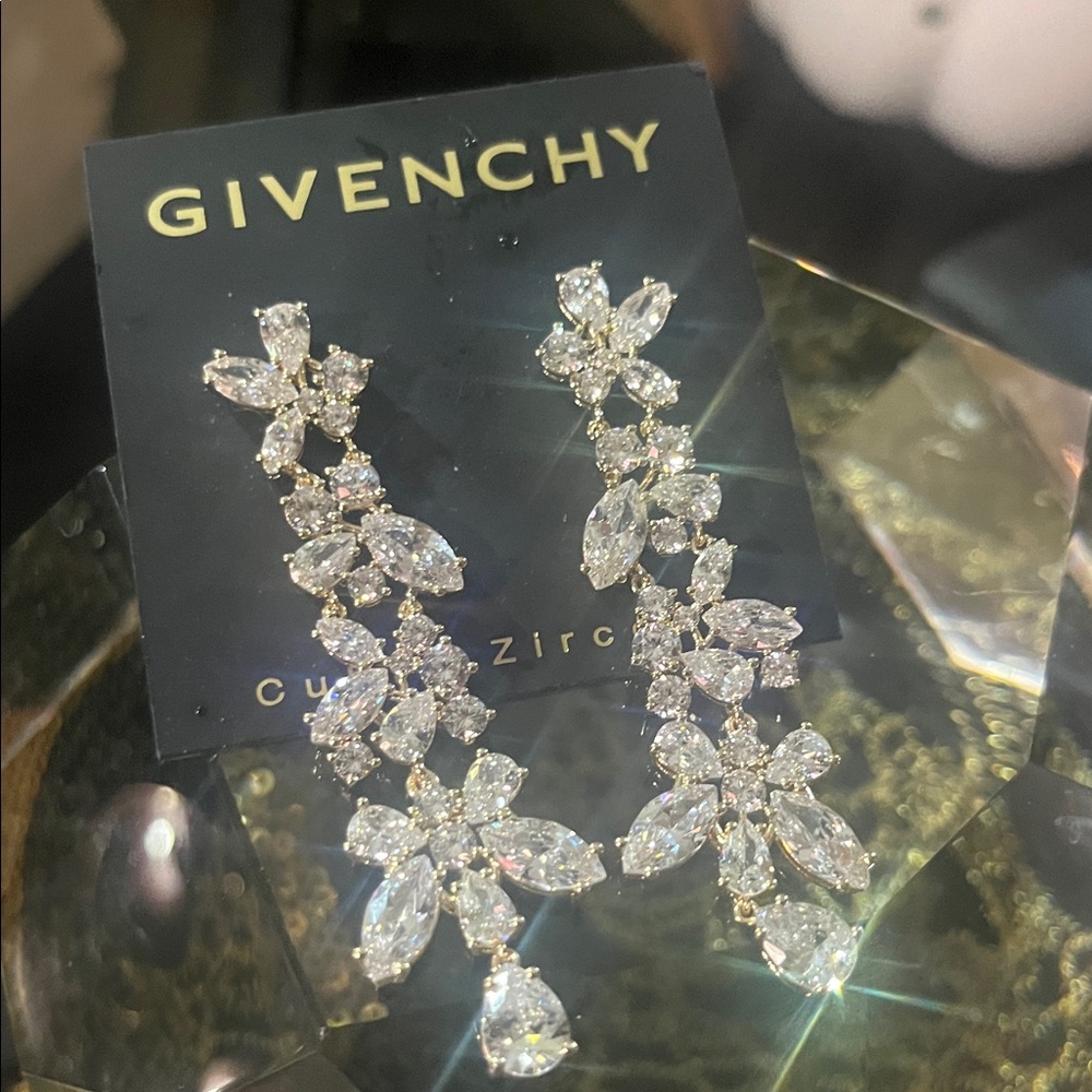 Givenchy Sparkling Silver Zirconia Earrings